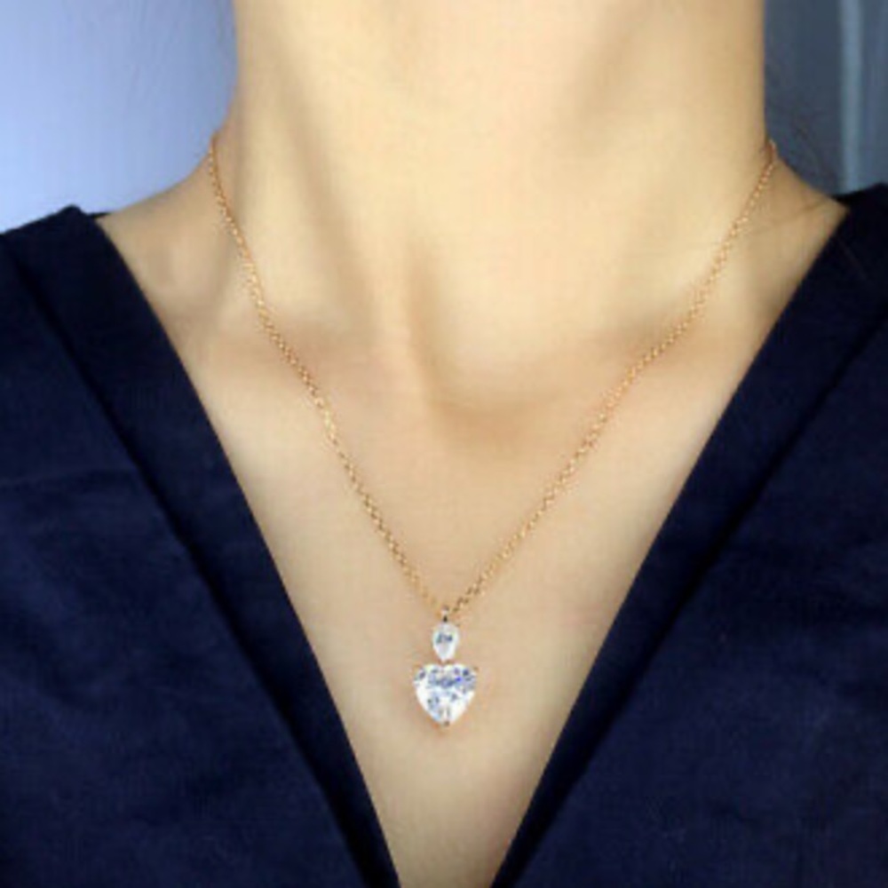 NEW 18k rose gold plated heart necklace - Picture 2 of 3